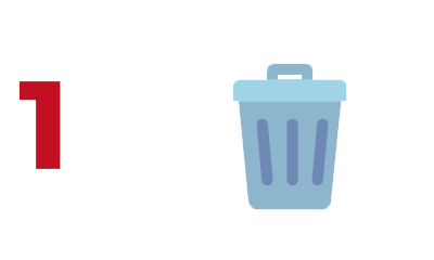 Tira la basura en contenedores y papeleras